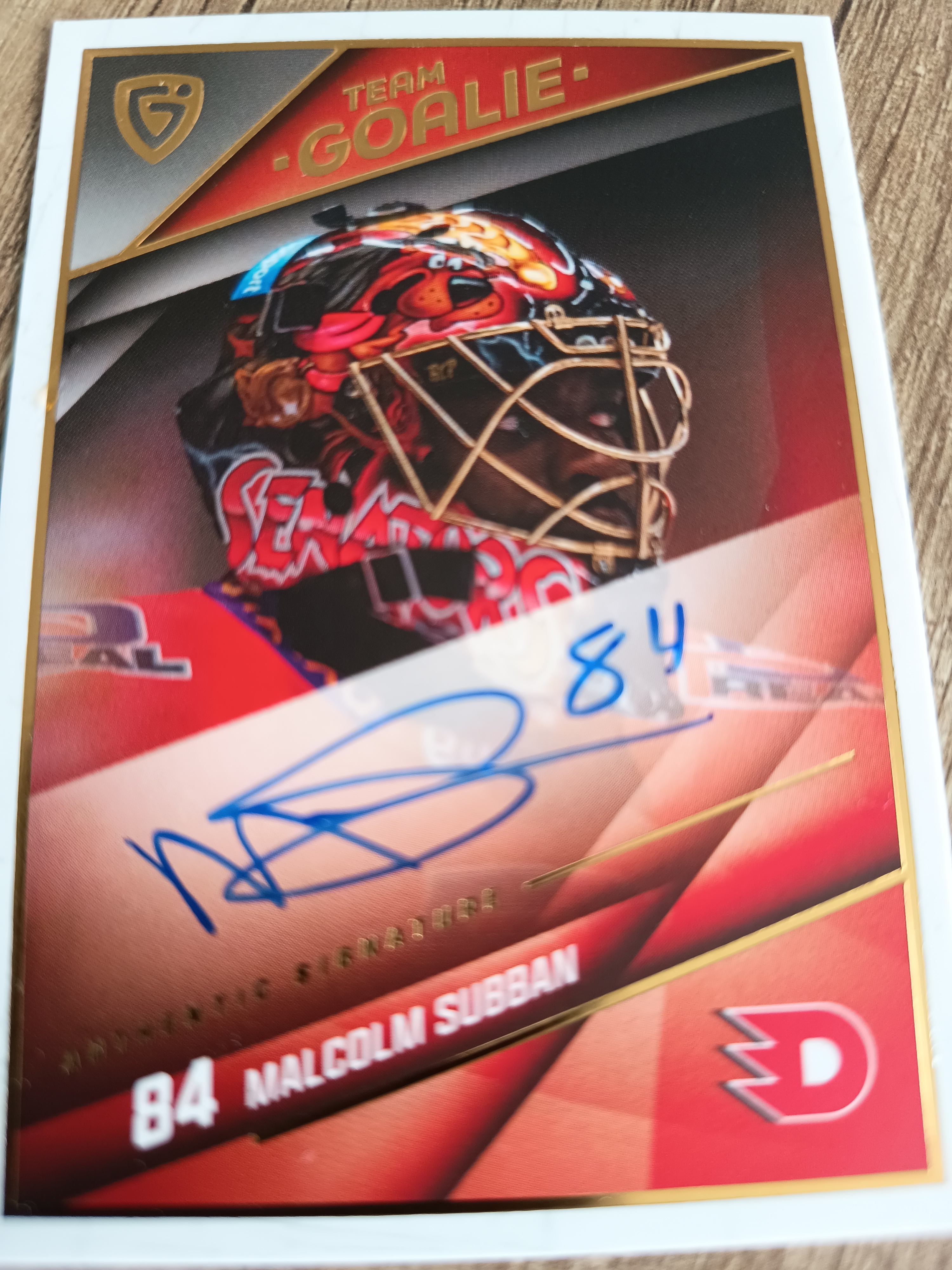 Team goalie signature xx/25