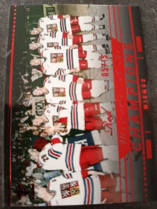 Kysela, Sýkora, Kaberle, Procházka, Kadlec, Mejzlík, Neckář a Bonk Champions Wien 96 Red 05/15 25/26 Series 1 Collectors box Real cards