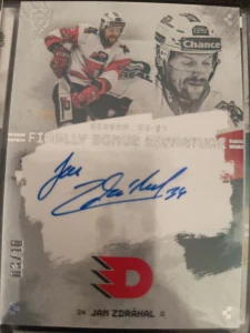Jan Zdráhal Bonus signature 03/10 Pardubice Finally season Goal cards