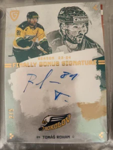 Tomáš Rohan Bonus signature 2/5 Sokolov Finally season Goal cards