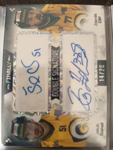 Jakub Šlahař Zdeněk Čáp Double signature 14/20 Zlín Finally season Goal cards