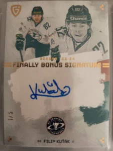 Filip Kuťák Bonus signature 1/5 Litoměřice Finally season Goal cards