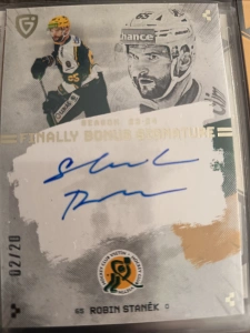 Robin Staněk Bonus signature 02/20 Vsetín Finally season Goal cards