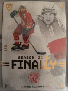 Karel Klikorka Bonus paralell 1/5 Slavie Finally season Goal cards