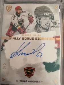 Tomáš Hanousek Bonus signature 2/5 Prostějov Finally season Goal cards