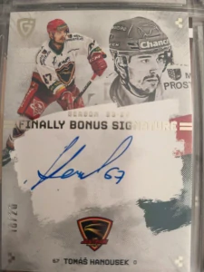 Tomáš Hanousek Bonus signature 10/20 Prostějov Finally season Goal cards