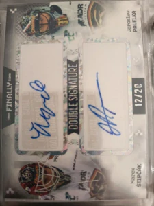 Marek Štipčák Jaroslav Pavelka Double signature 12/20 Prostějov Finally season Goal cards