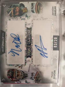 Marek Štipčák Jaroslav Pavelka Double signature 03/20 Prostějov Finally season Goal cards
