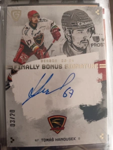 Tomáš Hanousek Bonus signature 03/20 Prostějov Finally season Goal cards