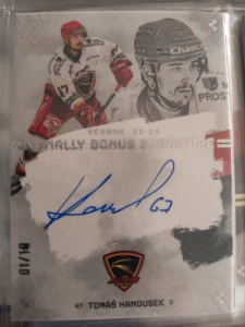 Tomáš Hanousek Bonus signature 01/10 Prostějov Finally season Goal cards