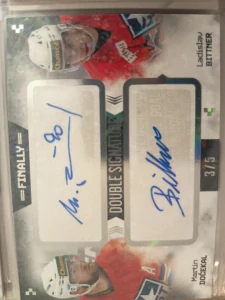 Martin Dočekal Ladislav Bittner Double signature 3/5 Třebíč Finally season Goal cards