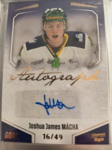 Joshua James Mácha autograph 16/49 Šumperk 22/23 2. série