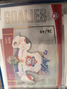 Ondřej Bláha Goalies signature 26/49 Poruba 22/23 1. série