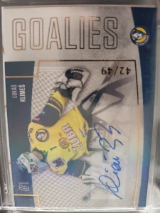 Lukáš Klimeš Goalies signature 42/49 Přerov 22/23 2. série