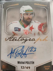 Michal Poletín autograph 12/49 Slavie 22/23 2. série